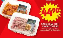 ICA Maxi ICA Salsiccia- och chorizofärs erbjuda