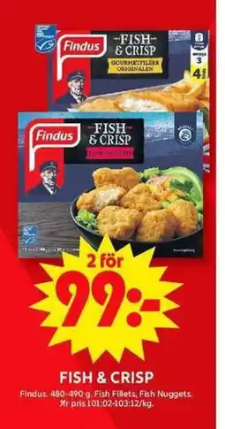 ICA Maxi Findus Fish & crisp erbjuda
