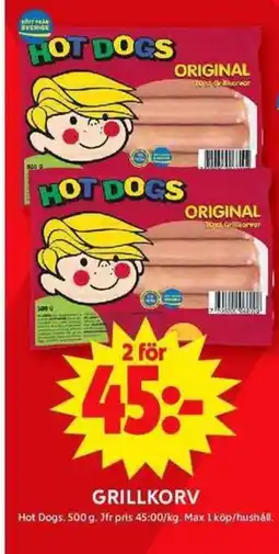 ICA Maxi Hot Dogs Grillkorv erbjuda