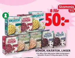 ICA Maxi ICA Bönor, kikärtor, linser erbjuda
