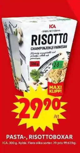 ICA Maxi ICA Pasta-, risottoboxar erbjuda