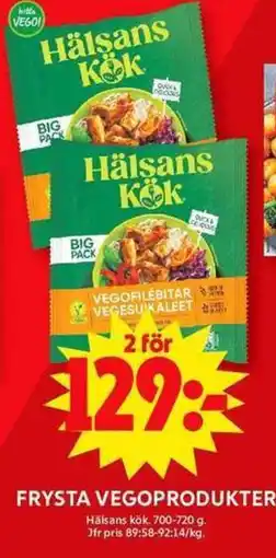 ICA Maxi Hälsans Kök Frysta vegoprodukter erbjuda