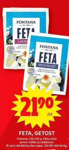 ICA Maxi FONTANA Feta, getost erbjuda