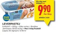 Willys GARANT Leverpastej erbjuda