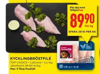 Willys Kycklingbröstfilé erbjuda