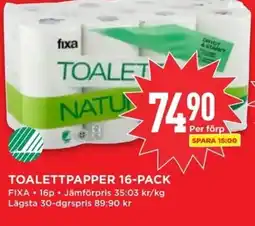 Willys FIXA Toalettpapper 16-pack erbjuda