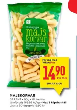 Willys GARANT Majskorvar erbjuda