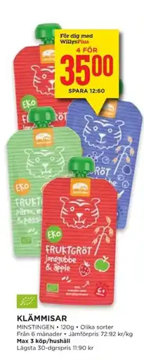 Willys MINSTINGEN Klämmisar erbjuda