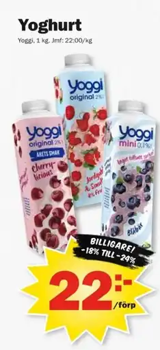 Pekås Yoggi Yoghurt erbjuda