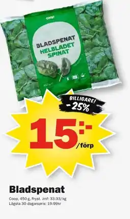 Pekås Coop Bladspenat erbjuda