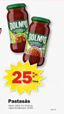 Pekås DOLMIO Pastasås erbjuda
