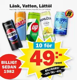 Pekås Läsk, Vatten, Lättöl erbjuda