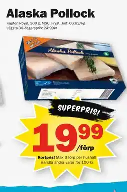 Pekås Alaska Pollock, Medlemspris erbjuda