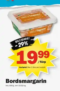 Pekås Bordsmargarin, Medlemspris erbjuda