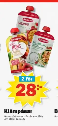 Pekås Klämpåsar erbjuda