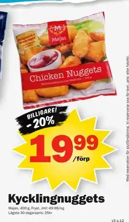 Pekås Kycklingnuggets erbjuda