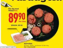 Willys NÖTFÄRS, Medlemspris erbjuda