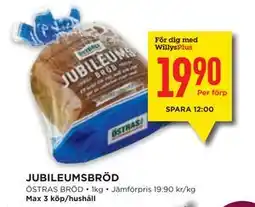 Willys JUBILEUMSBRÖD, Medlemspris erbjuda