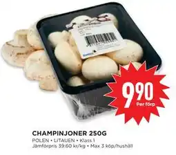 Willys CHAMPINJONER 250G erbjuda