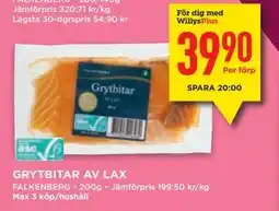 Willys GRYTBITAR AV LAX, Medlemspris erbjuda