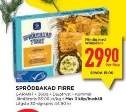 Willys Hemma SPRÖDBAKAD FIRRE, Medlemspris erbjuda