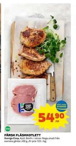 Coop Daglivs FÄRSK FLÄSKKOTLETT erbjuda