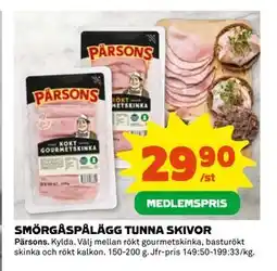 Coop Daglivs SMÖRGÅSPÅLÄGG TUNNA SKIVOR, Medlemspris erbjuda