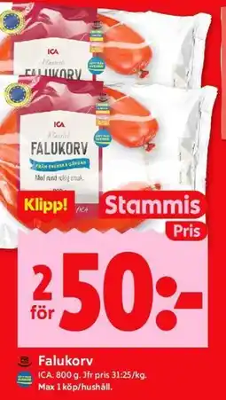 ICA Kvantum Falukorv, Medlemspris erbjuda