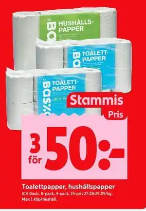 Toalettpapper, hushållspapper, Medlemspris