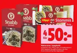 ICA Kvantum Makaroner, Spaghetti, Medlemspris erbjuda