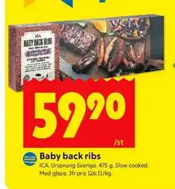 ICA Kvantum Baby back ribs erbjuda