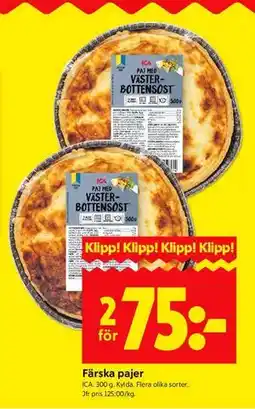 ICA Kvantum Färska pajer erbjuda
