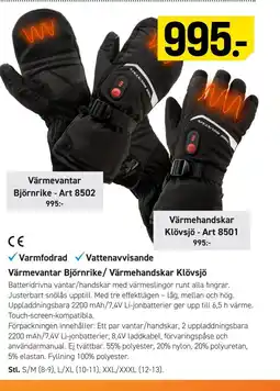Engelsons Värmevantar Björnrike/ Värmehandskar Klövsjö erbjuda