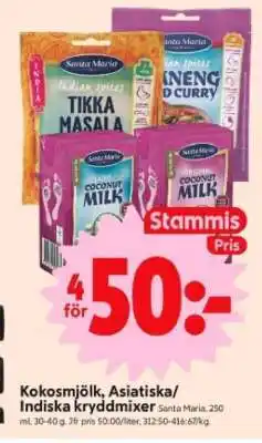 ICA Supermarket Kokosmjölk, Asiatisk/Indiska kryddmixer erbjuda