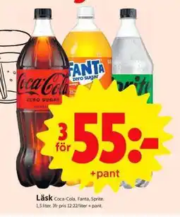 ICA Supermarket Läsk Coca-Cola, Fanta, Sprite erbjuda