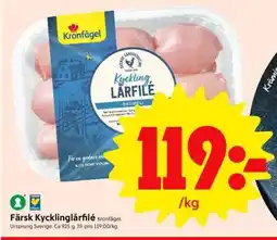 ICA Supermarket FÄRSK KYCKLINGLÅRFILÉ erbjuda