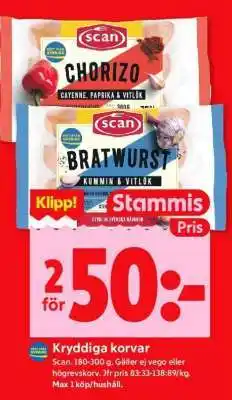 ICA Supermarket Kryddiga Korvar erbjuda