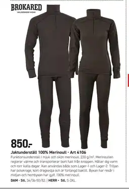 Engelsons Jaktunderställ 100% Merinoull - Art 4106 erbjuda