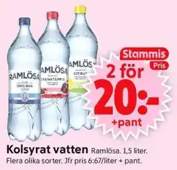 ICA Supermarket Ramlösa Carbonated Water erbjuda