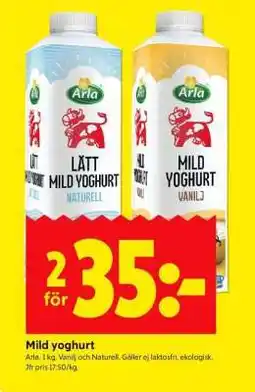 ICA Supermarket MILD YOGHURT erbjuda