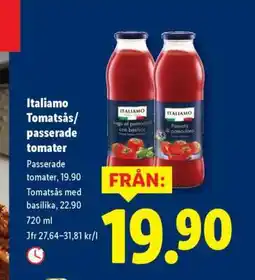 Lidl Italiamo Tomatsås/passerade tomater erbjuda