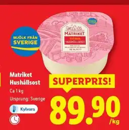 Lidl Matriket Hushållsost erbjuda