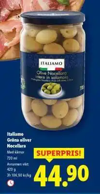 Lidl Italiamo Gröna oliver Nocellara erbjuda