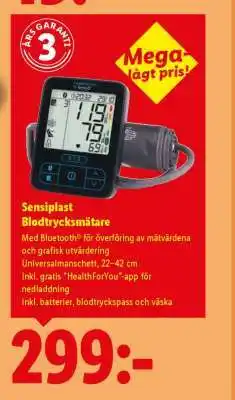 Lidl Sensiplast Blodtrycksmätare erbjuda