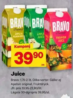City Gross Bravo juice erbjuda