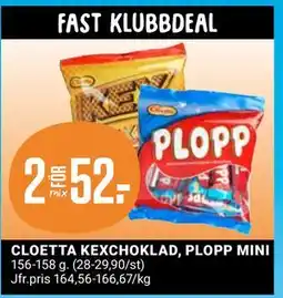 ÖoB CLOETTA KEXCHOKLAD, PLOPP MINI, Medlemspris erbjuda