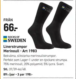 Engelsons Linerstrumpor Merinoull - Art 1983 erbjuda