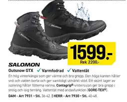 Engelsons SALOMON Outsnow GTX , Varmfodrad, Vattentät erbjuda