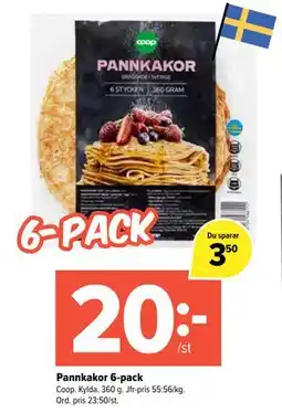 Coop Extra Pannkakor 6-pack erbjuda