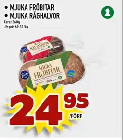 Din Mat FAZER Mjuka fröbitar • Mjuka råghalvor erbjuda